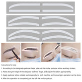 6 Pairs Eyebrow Tattoo Auxiliary Sticker Disposable Adhesive Eyebrow Template Sticker Eyebrow Tattoo Template Sticker